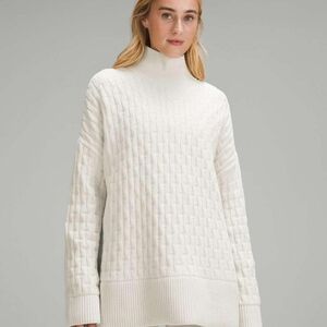 Lululemon cable knit relaxed sweater in bone color